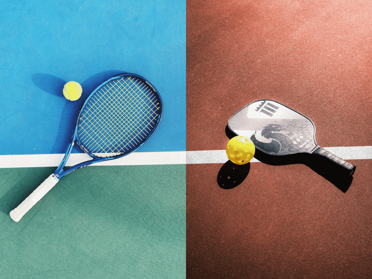 Tennis vs Pickleball showing gear differences